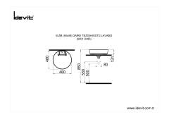 İdevit Slim Daire Tezgah Üstü Lavabo (48x48)